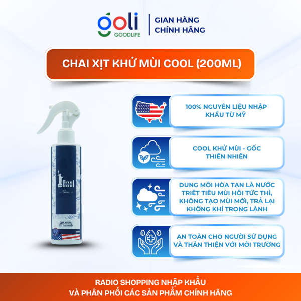 Chai xịt Cool  khử mùi không gian 200ml